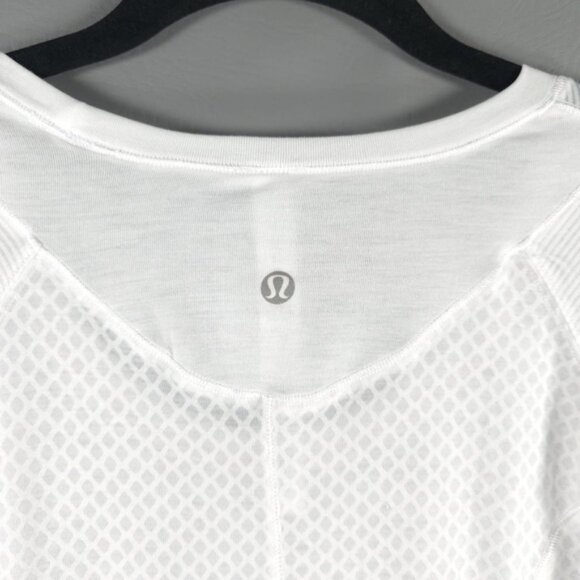 NWT LULULEMON PURI-TEE Breathable Short Sleeve Mesh Burnout White Size 10 - Picture 12 of 14